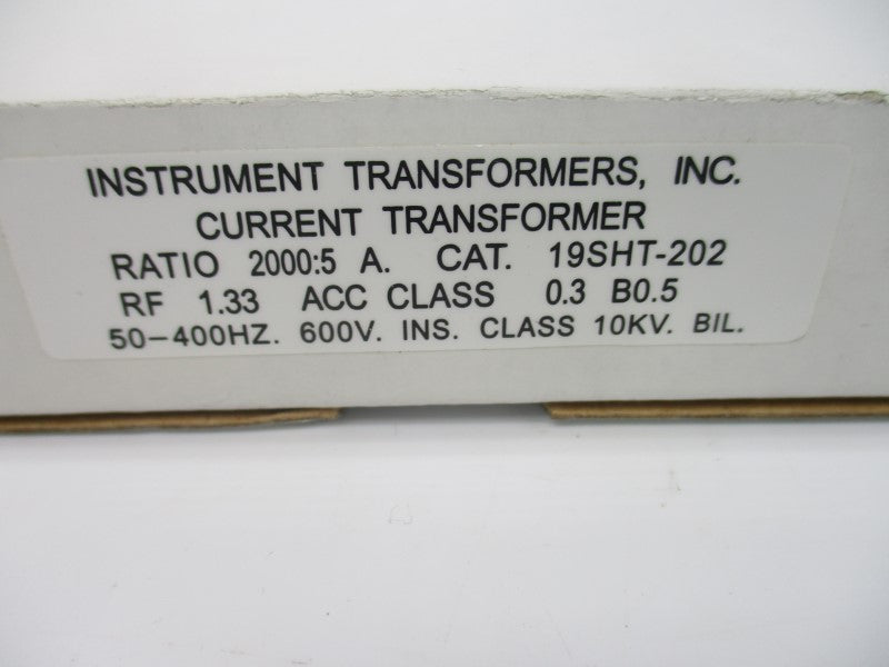 INSTRUMENT TRANSFORMERS 19SHT-202 600V NSMP