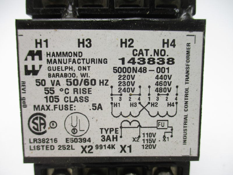 HAMMOND MANUFACTURING 143838 480V 5A NSNP