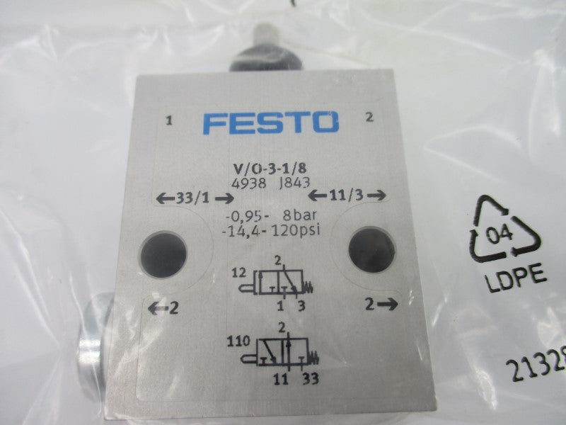 FESTO V/O-3-1/8 4938 -14.4-120PSI NSMP