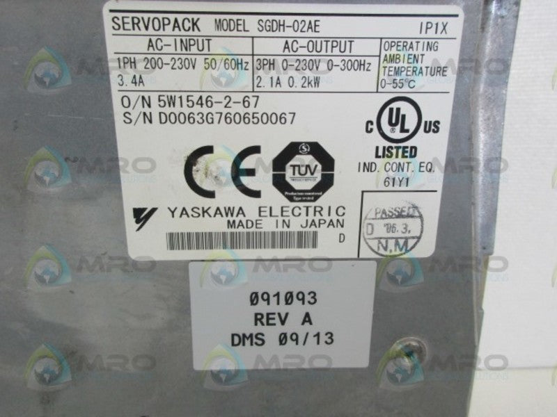 YASKAWA SGDH-02AE NSNP