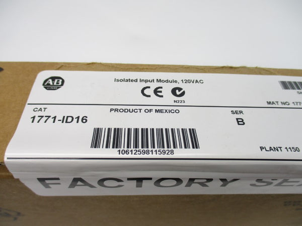 ALLEN BRADLEY 1771-ID16 SER. B 120VAC DATE: 2013 NSFS