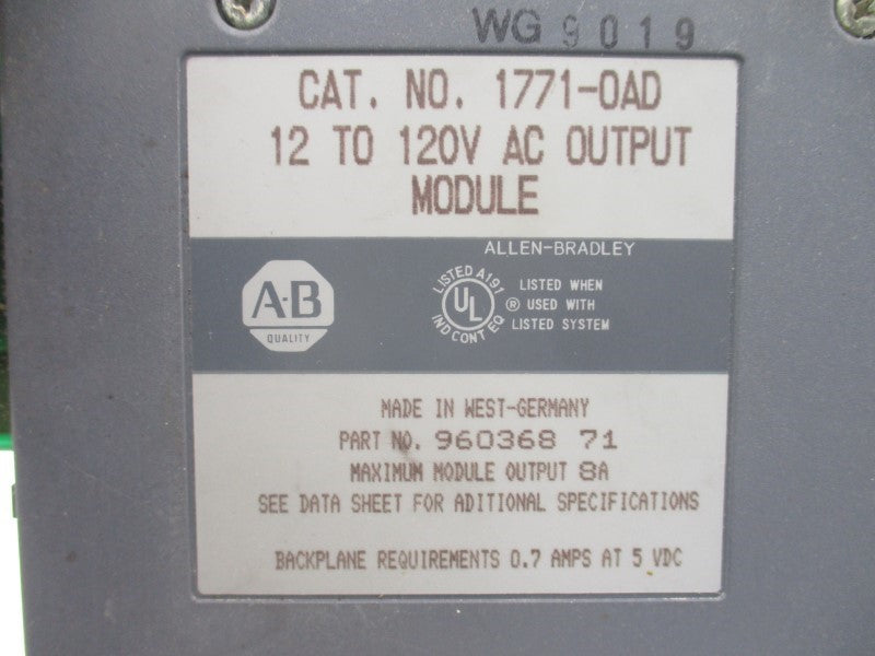 ALLEN BRADLEY 1771-OAD 12-120VAC NSNP