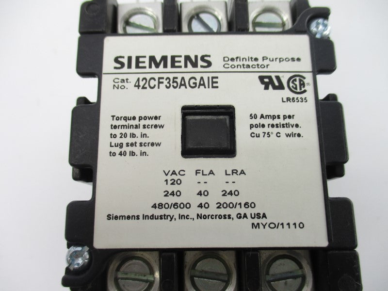 SIEMENS 42CF35AGAIE 190-220/208-240V 50A NSNP