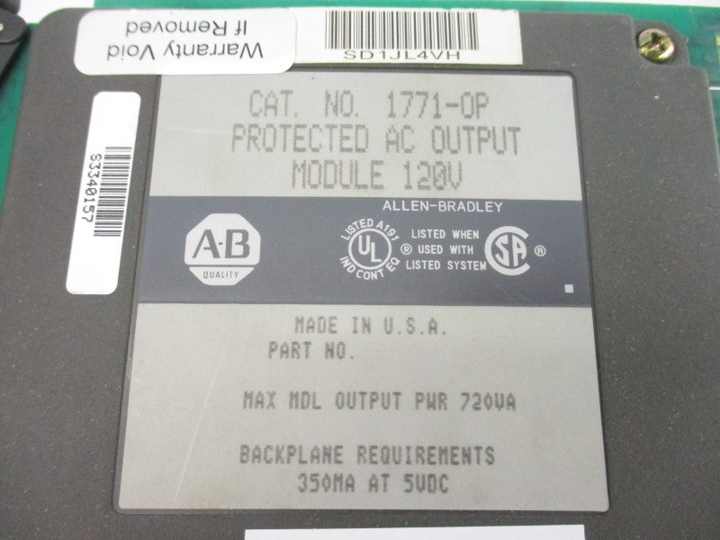 ALLEN BRADLEY 1771-OP 120V UNMP