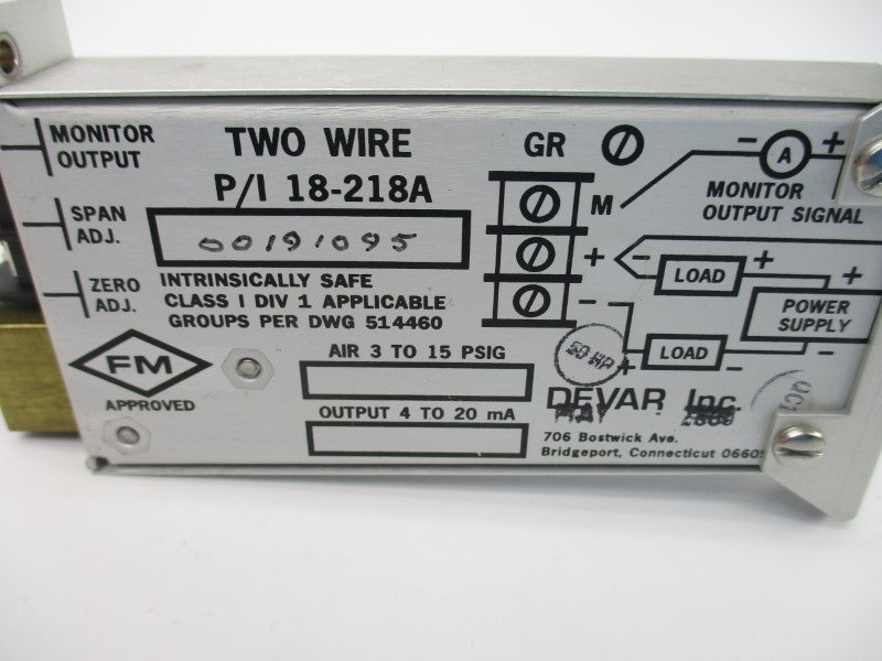 DEVAR 18-218A 3-15PSI NSNP