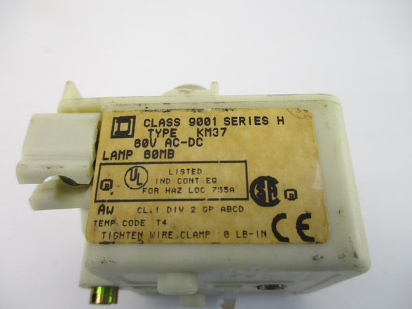 SQUARE D 9001KM37 SER. H 60VAC-DC (NO BULB) NSNP