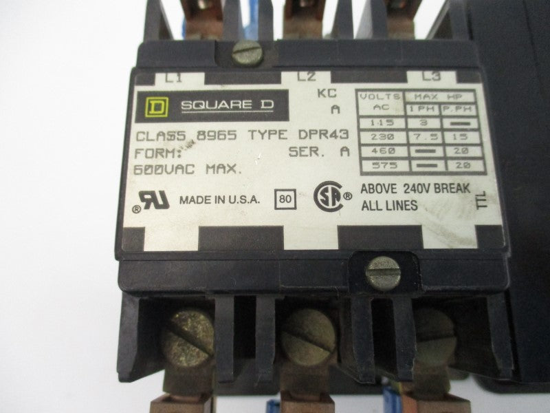SQUARE D 8965DPR43V02 SER. A 110/120V NSNP
