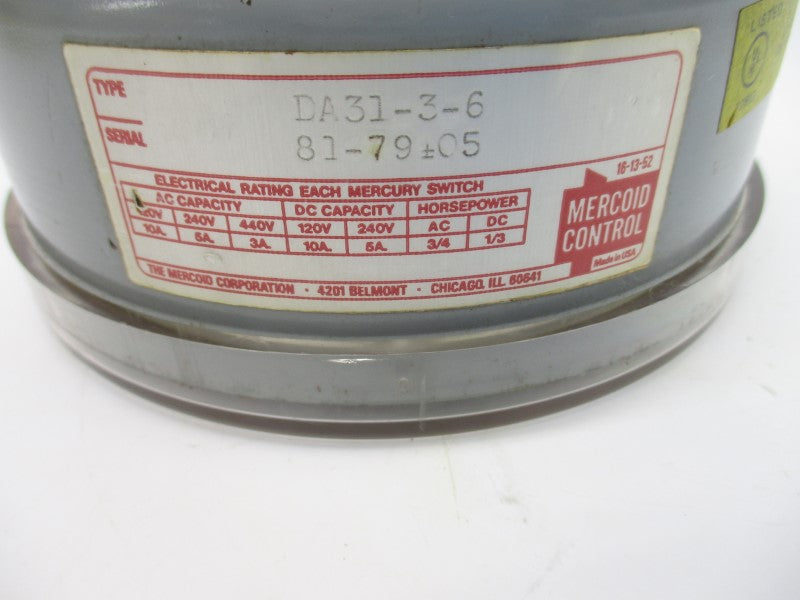 MERCOID CONTROL DA31-3-6 440V 3A UNMP