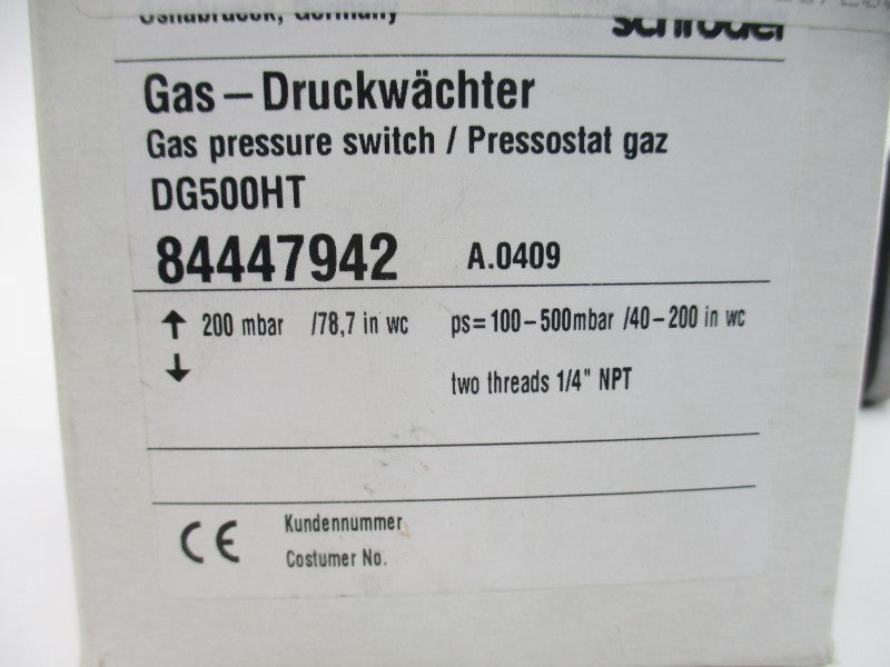 KROM SCHRODER DG500HT 84447942 40-200INWC NSMP
