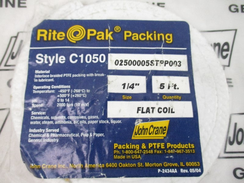 JOHN CRANE C1050 02500005STPP003 1/4" 5FT NSMP