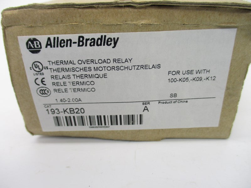ALLEN BRADLEY 193-KB20 SER. A 690V 1.4-2.0A (BR/WH) NSMP