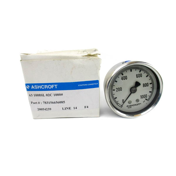 ASHCROFT 631008SL02C1000# 0-1000PSI NSMP