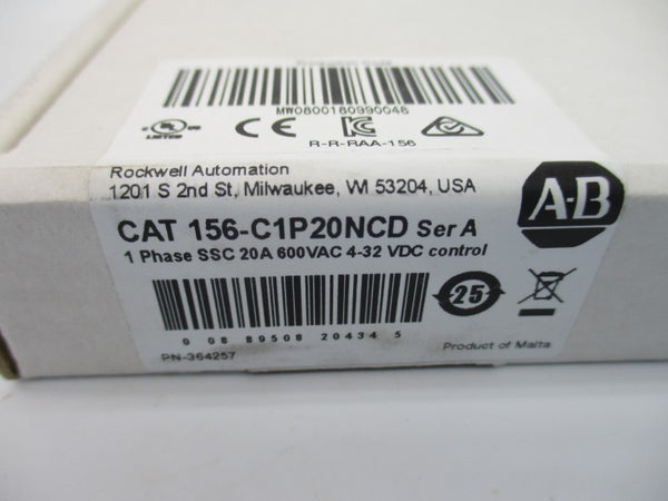 ALLEN BRADLEY 156-C1P20NCD SER. A 600VAC 20A NSFS