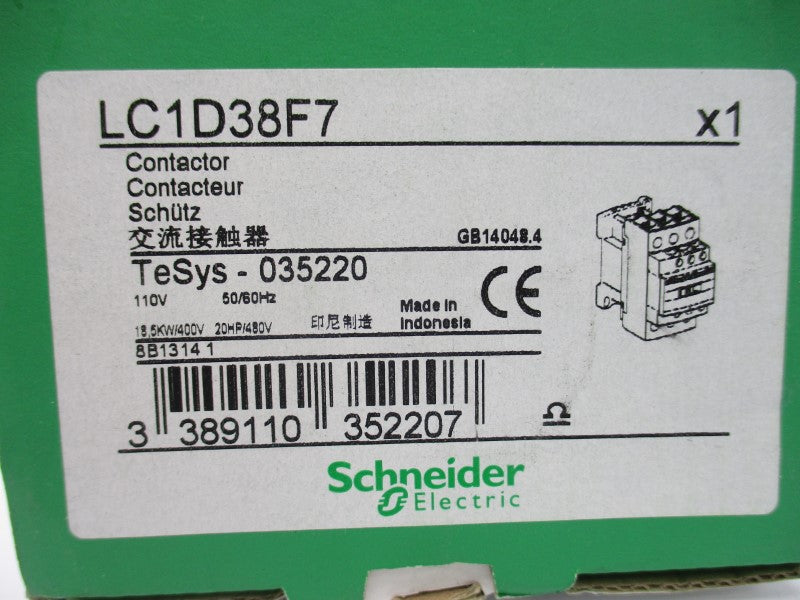 SCHNEIDER ELECTRIC LC1D38F7 110V 50A NSMP