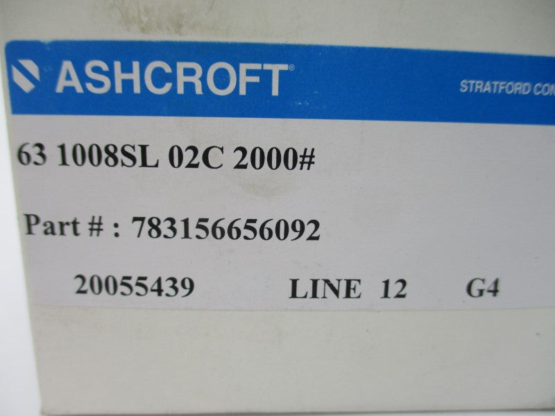 ASHCROFT 631008SL02C2000# 0-2000PSI NSMP