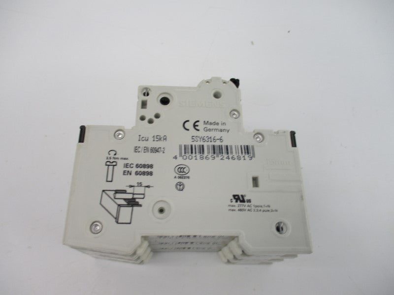 SIEMENS 5SY6316-6 400V 16A NSNP