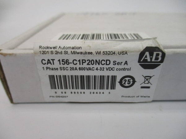 ALLEN BRADLEY 156-C1P20NCD SER. A 600VAC 20A NSMP