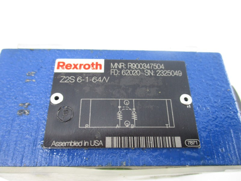 REXROTH Z2S6-1-64/V R900347504 NSNP