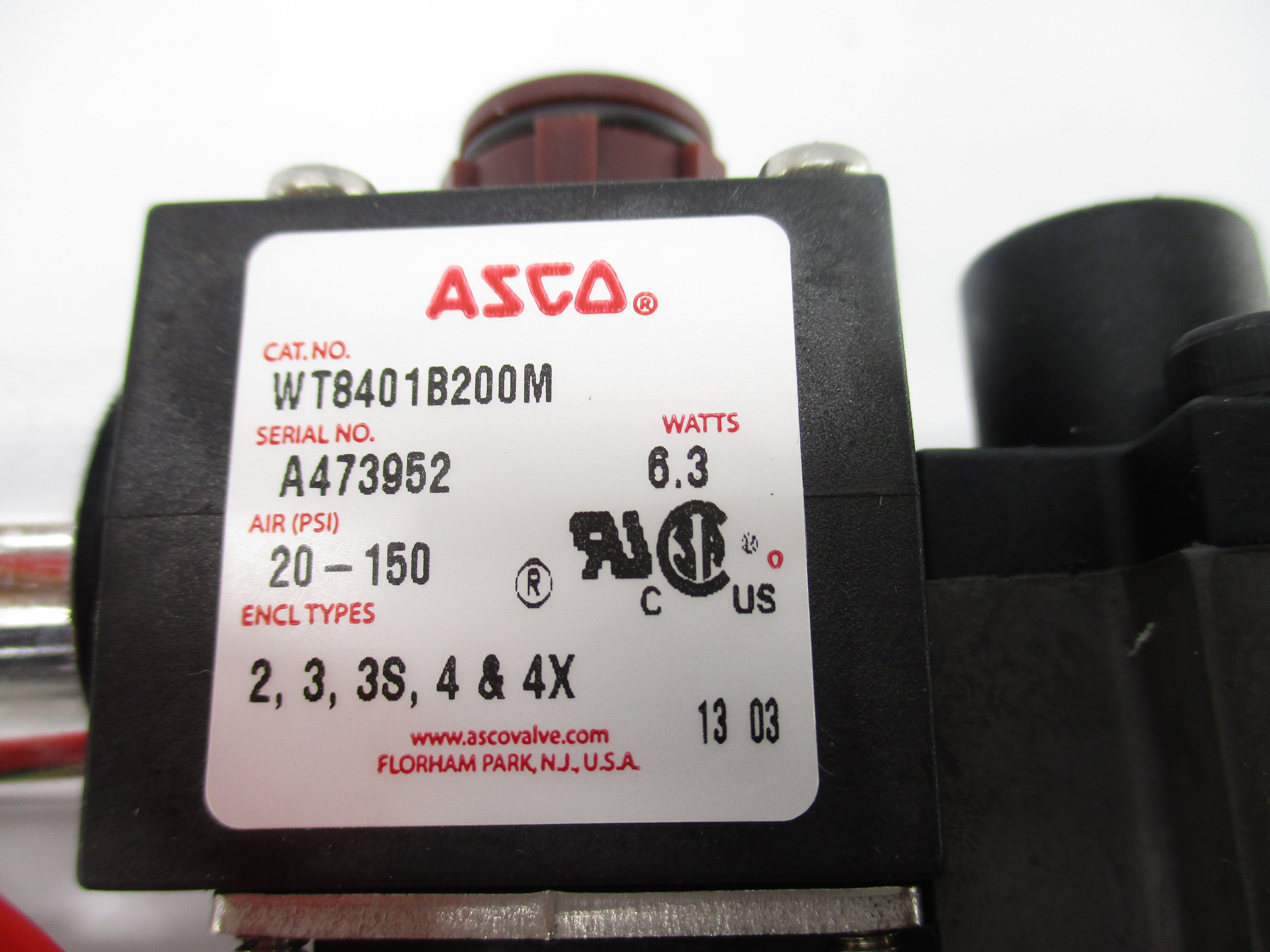 ASCO WT8401B200M 110/120V 10-150PSI NSNP