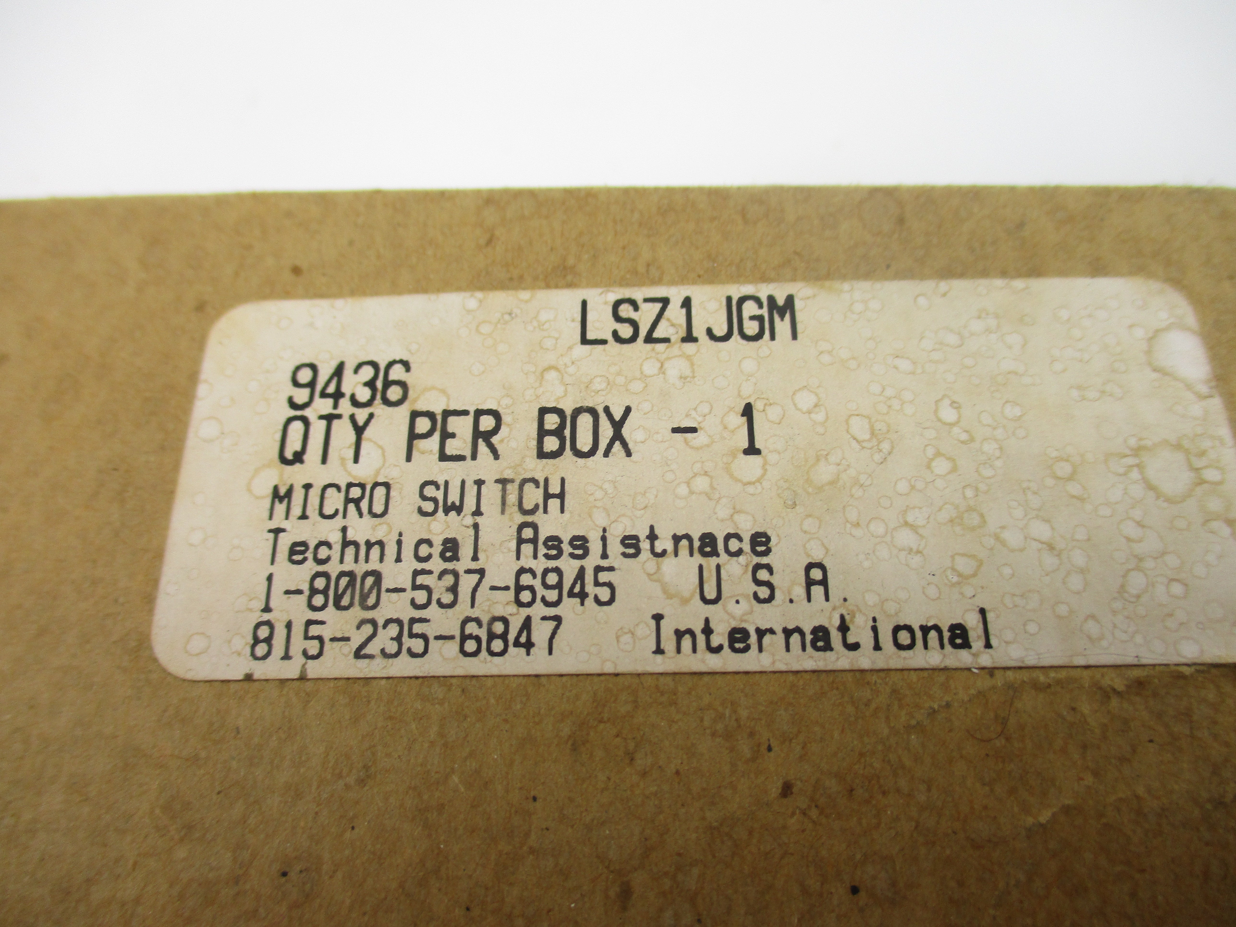 MICRO SWITCH LSZ1JGM NSMP