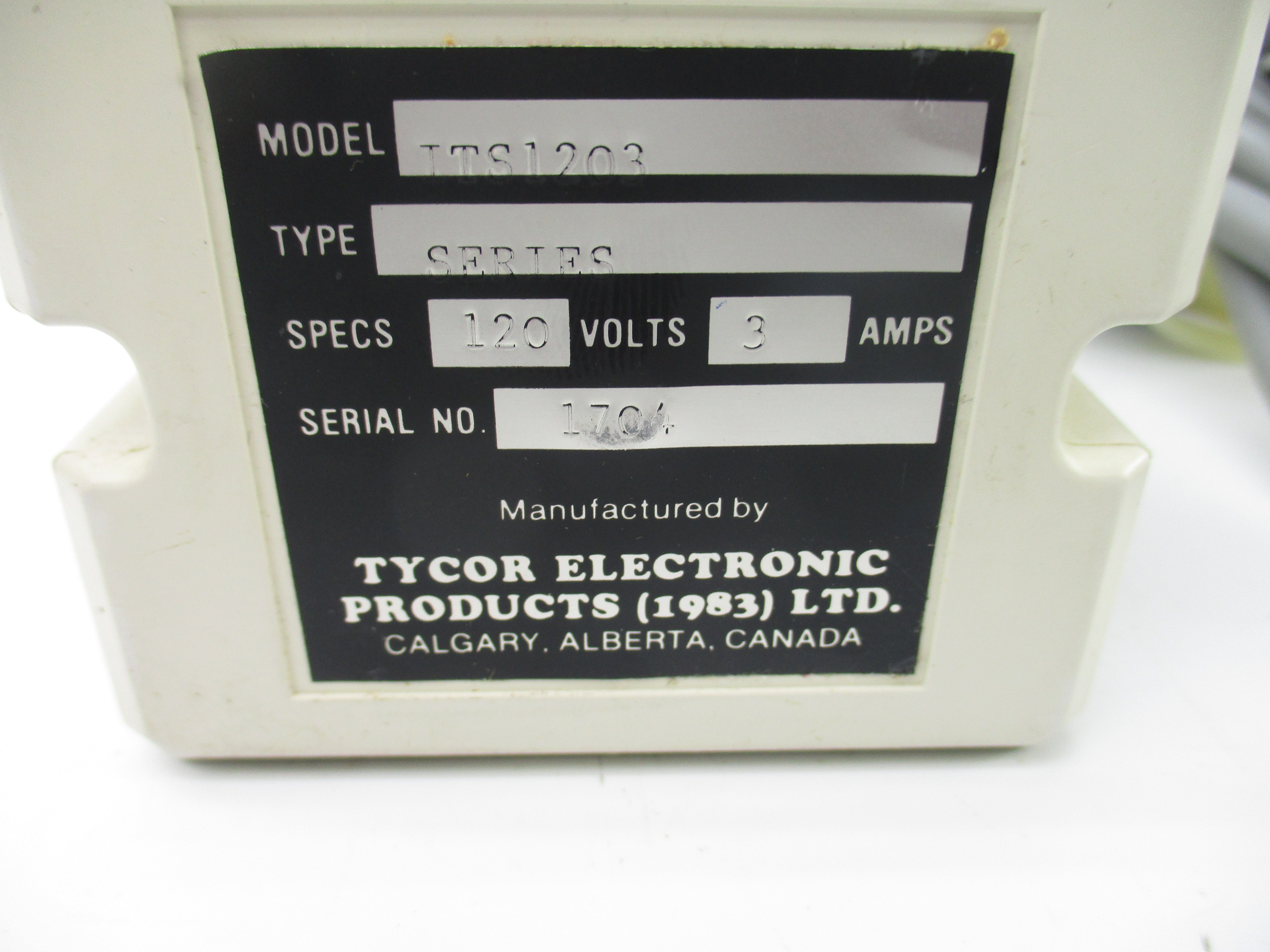 TYCOR ELECTROINC ITS1203 120V 3A NSNP