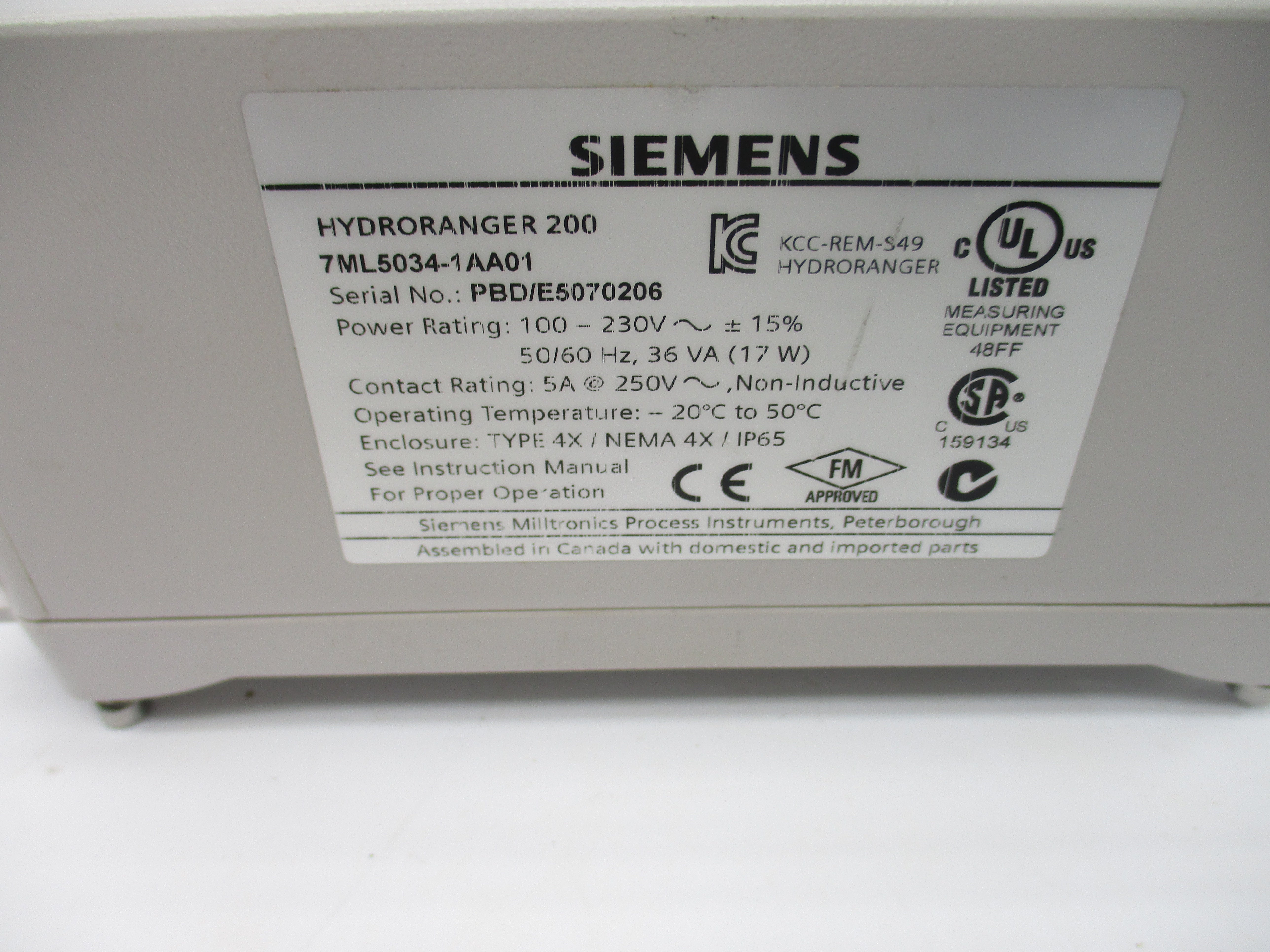 SIEMENS 7ML5034-1AA01 100-230V 5A NSNP