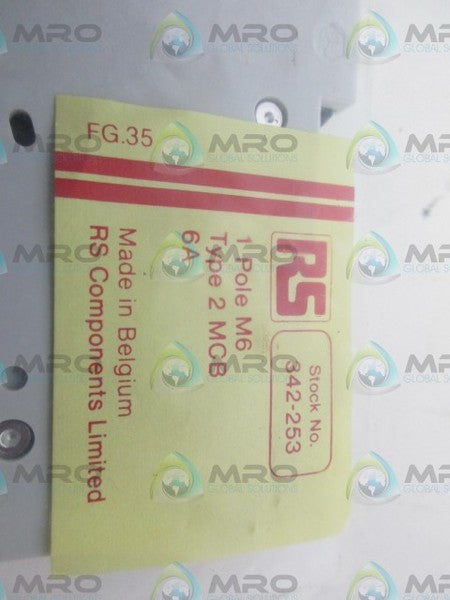RS COMPONENTS M6NCB 1POLE 6AMP CIRCUIT BREAKER NSMP