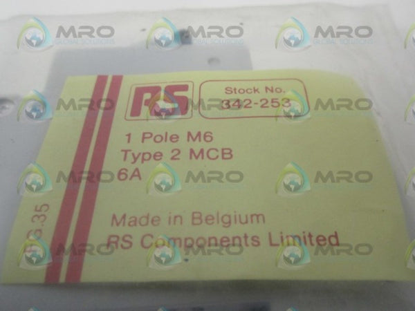 RS COMPONENTS M6 MCB 6A 1POLE CIRCUIT BREAKER NSMP