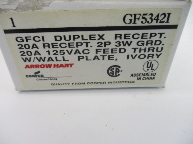ARROW HART GF5342I 125VAC 20A (IVORY) NSMP