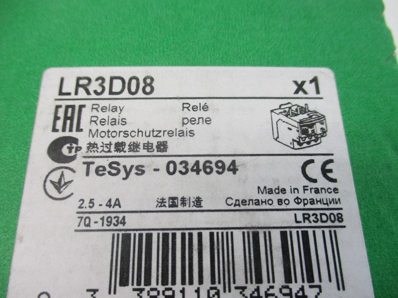 SCHNEIDER ELECTRIC LR3D08 2.5-4A NSFS