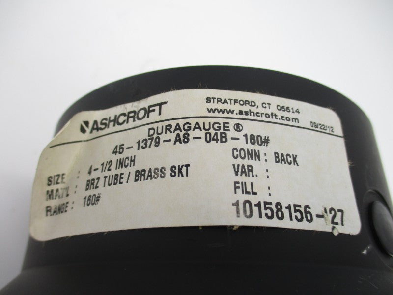 ASHCROFT 45-1379-AS-04B-160# 0-160PSI 4-1/2" NSNP