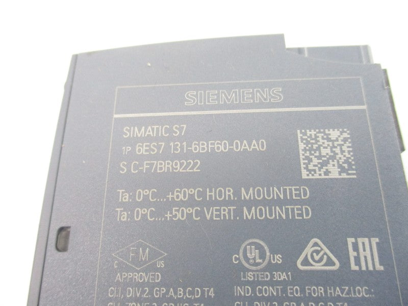 SIEMENS 6ES7131-6BF60-0AA0 24VDC NSNP