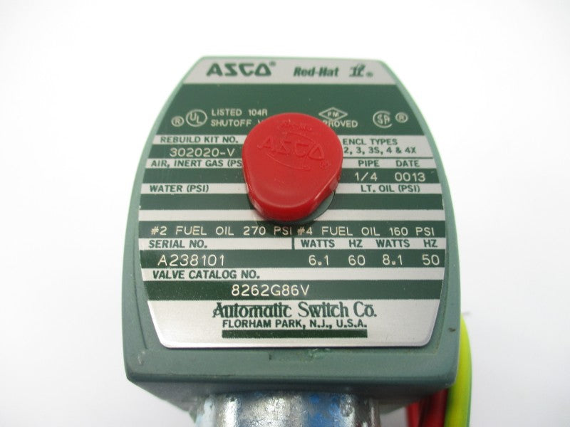 ASCO 8262G86V 110/120V 270PSI 1/4" NSNP