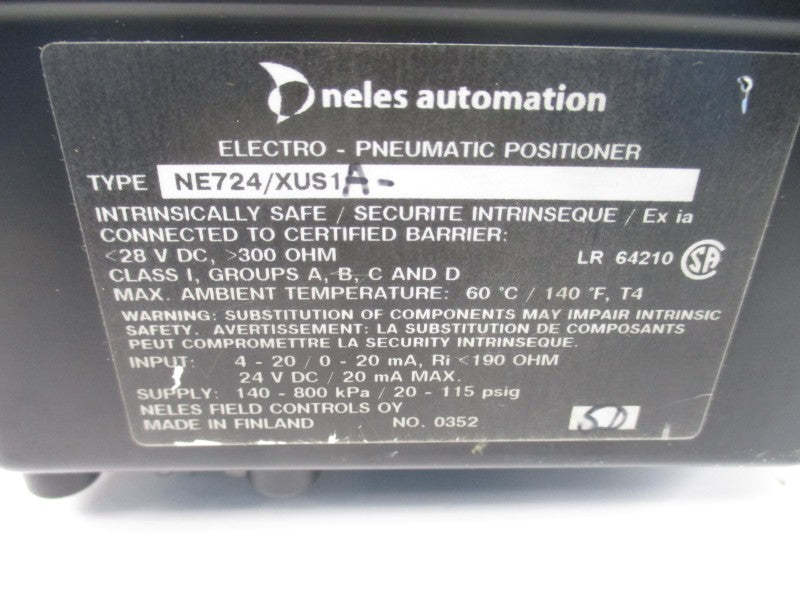 NELES AUTOMATON NE724/XUS1A 28VDC 115PSI UNMP