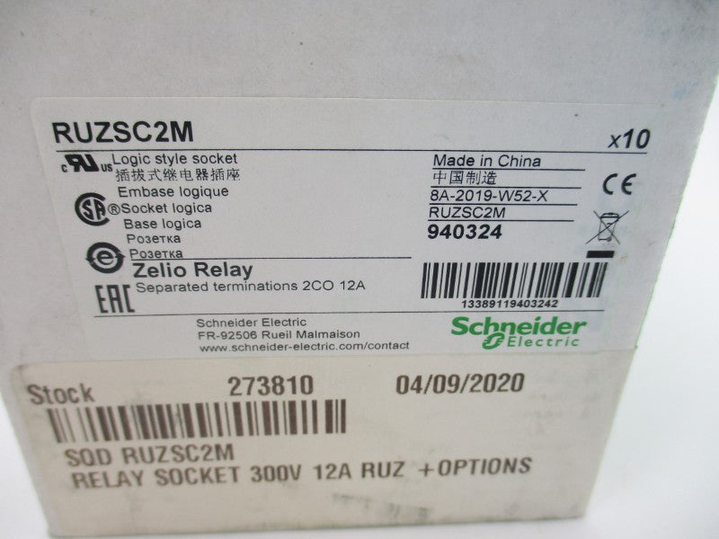 SCHNEIDER ELECTRIC RUZSC2M 250V 12A (PKG OF 10) NSMP
