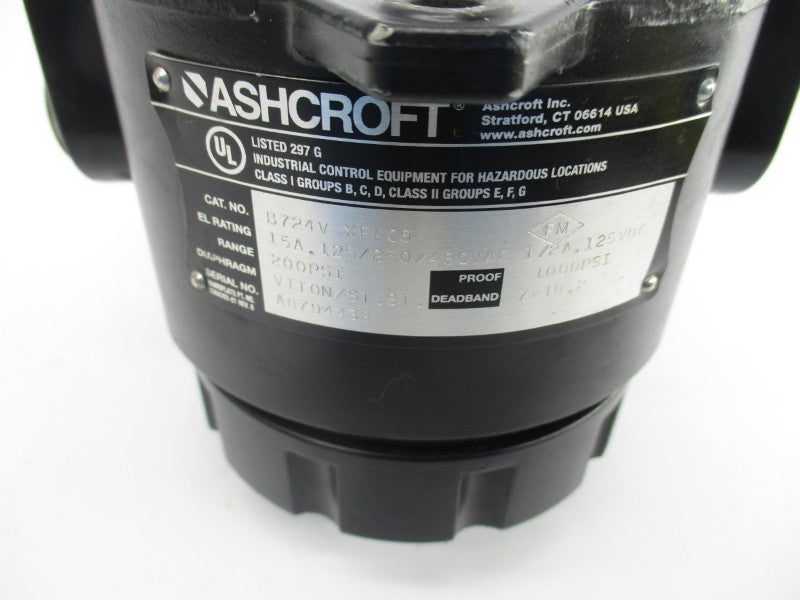 ASHCROFT B724VXFM06 480VAC 15A 200PSI NSNP