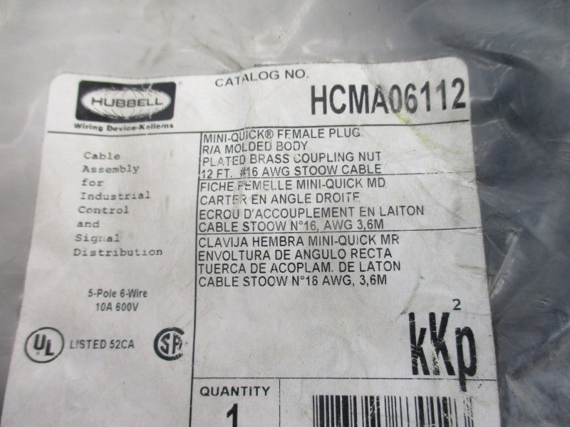 HUBBELL HCMA06112 600V 10A NSMP