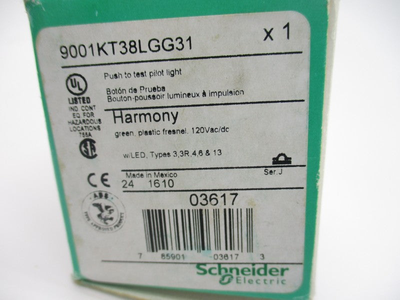 SCHNEIDER ELECTRIC 9001KT38LGG31 SER. J  120VAC/DC NSMP