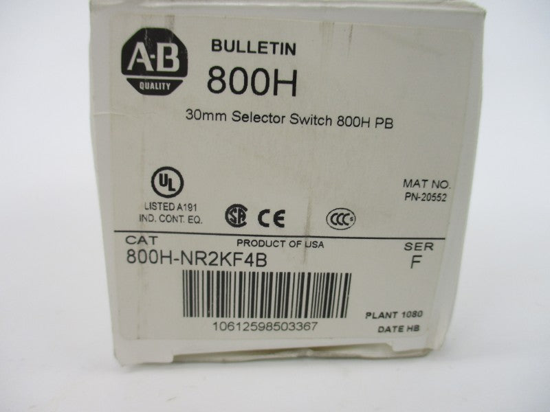 ALLEN BRADLEY 800H-NR2KF4B SER. F (WH) NSMP