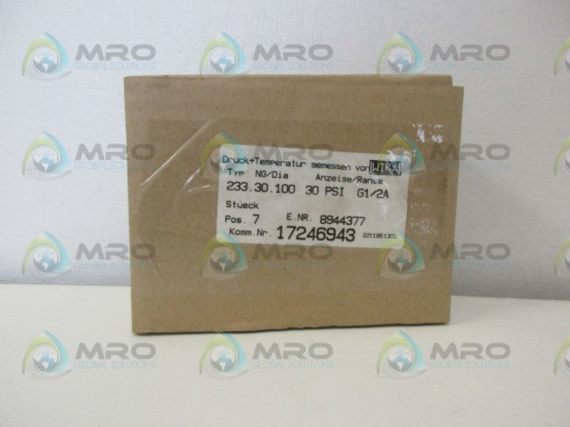 WIKA 233.30.100 30 PSI G1/2A PRESSURE GAUGE NSMP