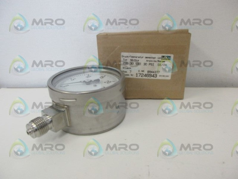 WIKA 233.30.100 30 PSI G1/2A PRESSURE GAUGE NSMP
