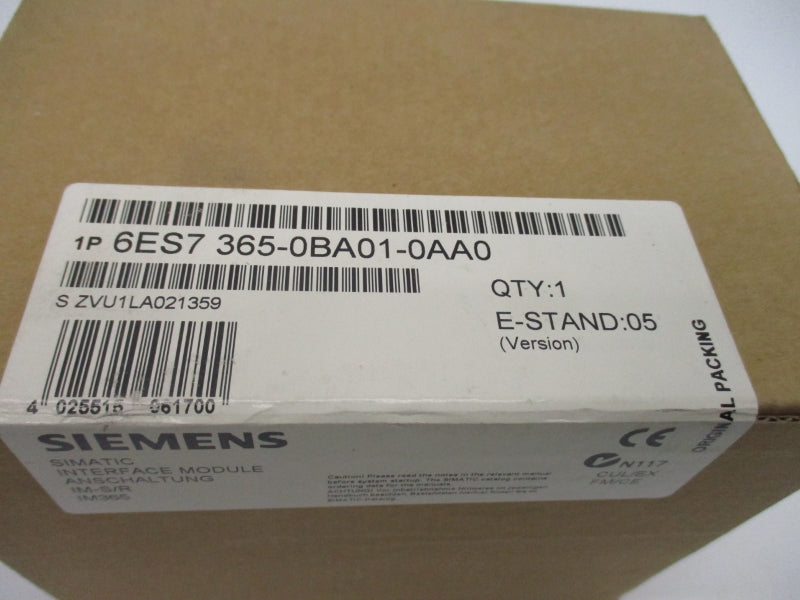 SIEMENS 6ES7365-0BA01-0AA0 NSFS