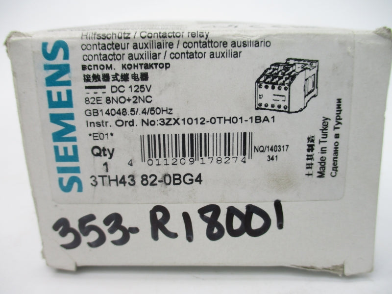 SIEMENS 3TH4382-0BG4 125VDC 16A NSMP
