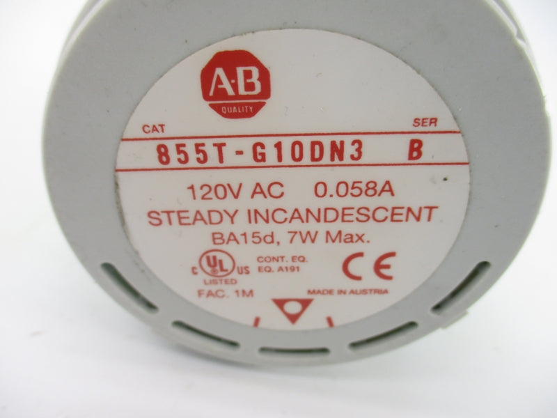 ALLEN BRADLEY 855T-G10DN3 SER. B 120VAC 0.058A NSNP