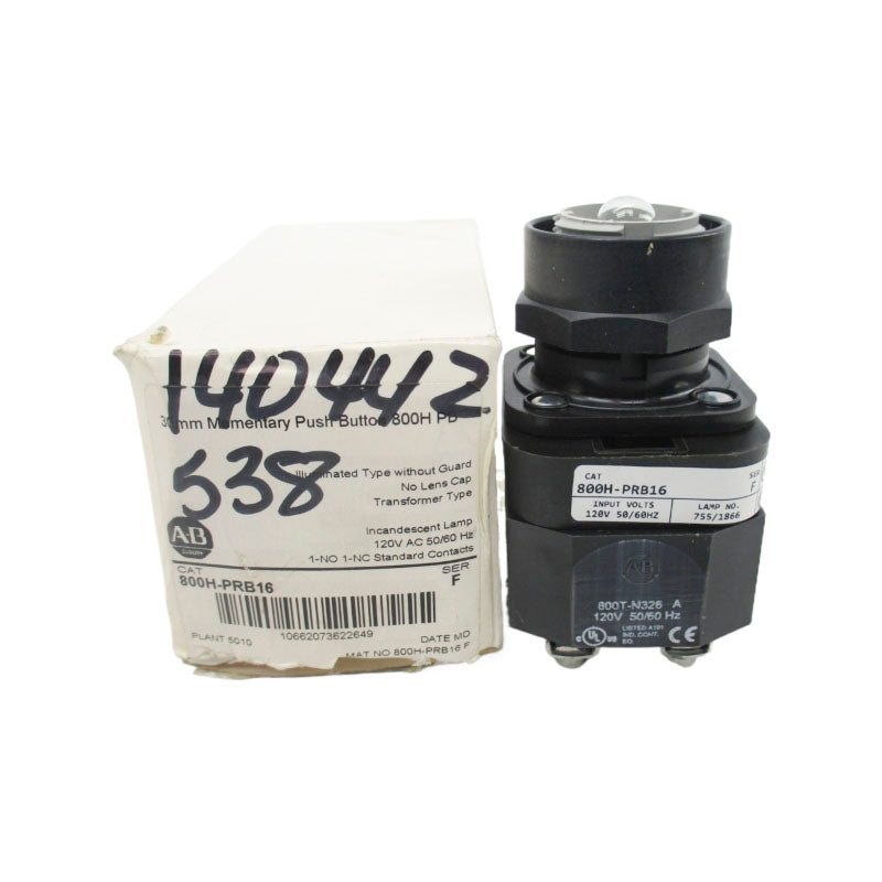 ALLEN BRADLEY 800H-PRB16 SER. F 120V (WH) NSMP