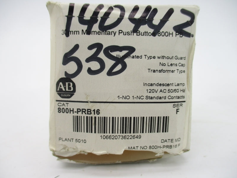 ALLEN BRADLEY 800H-PRB16 SER. F 120V (WH) NSMP