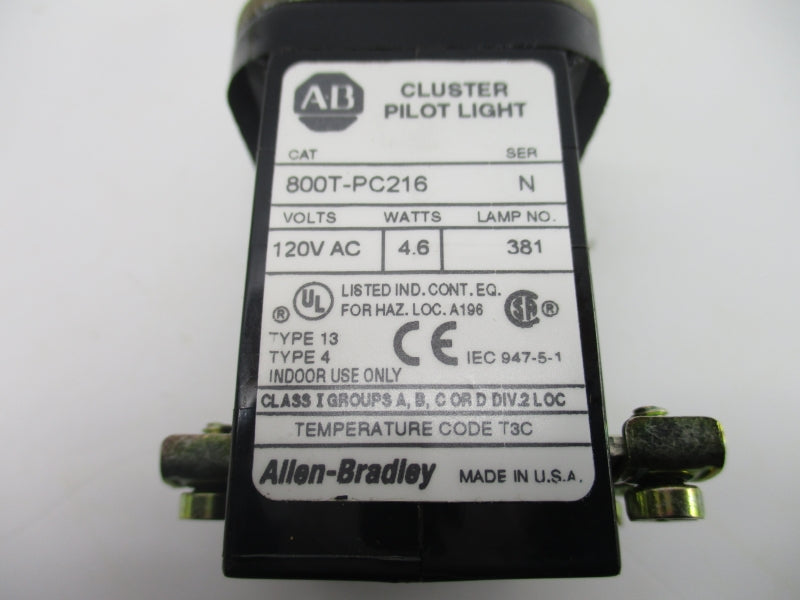 ALLEN BRADLEY 800T-PC216 SER. N 120VAC NSNP