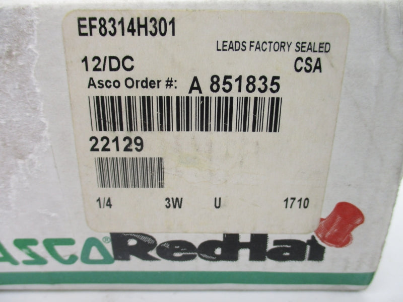 ASCO EF8314H301 12VDC 105/130PSI 1/4" NSMP