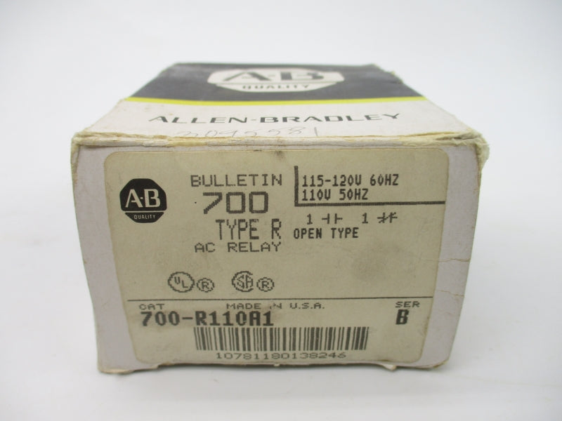 ALLEN BRADLEY 700-R110A1 SER. B 110-115/120V 20A (BK/YL) NSMP