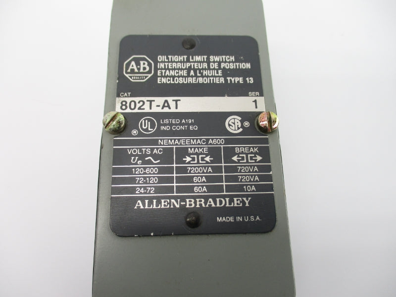 ALLEN BRADLEY 802T-AT SER. 1 120-600VAC 60A (AS PICTURED) NSNP